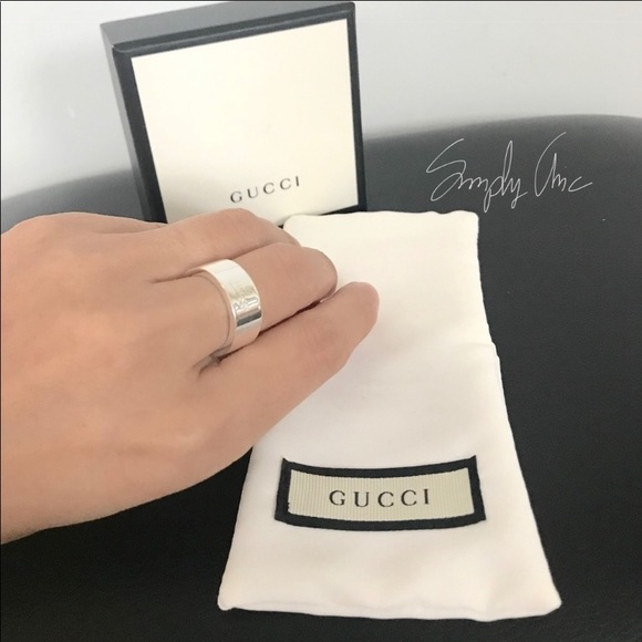 SOLD authentic GUCCI unisex stripe trademark ring - Picture 5 of 5